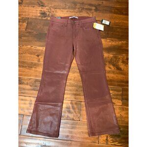 Joe's Jeans Red Rust Mid-Rise Crop Boot Coated Marsala Denim Jeans, Size 27 NWT!
